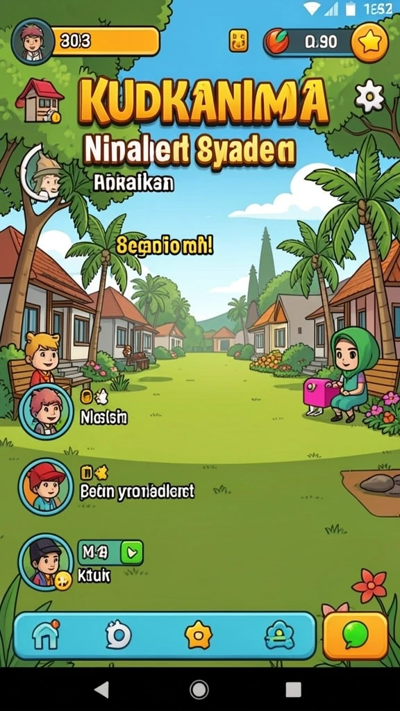 Tangkapan layar interaksi sosial antar pemain yang seru.