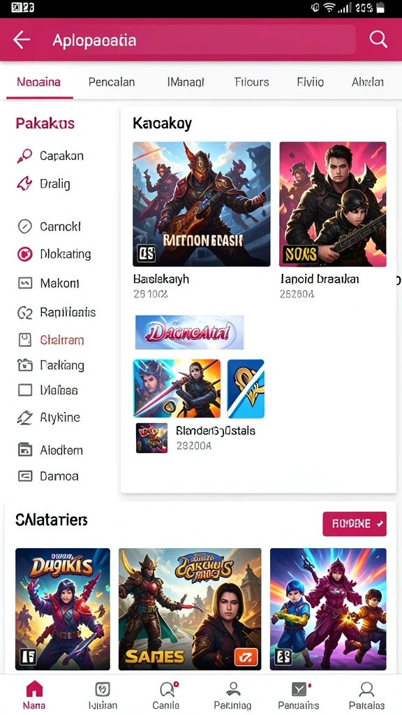 Menu karakter yang bervariasi dan keren.