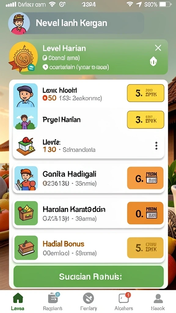Tampilan menu utama yang menarik dan interaktif.