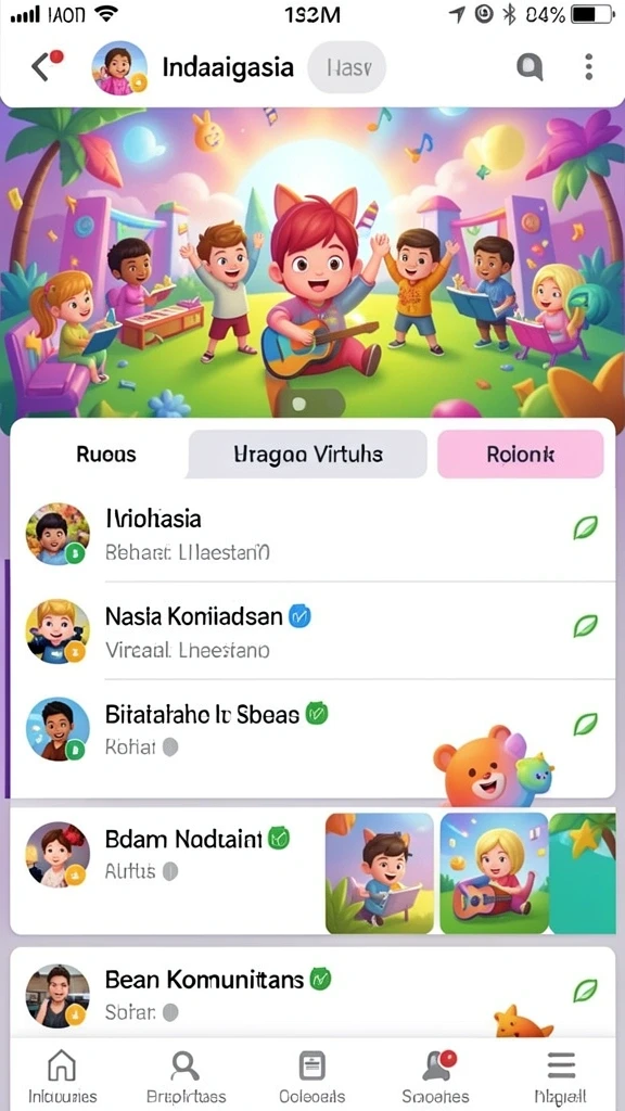 Tampilan grafis yang menarik dan penuh warna.