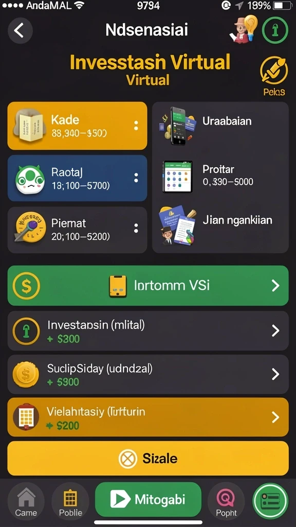 Tampilan antarmuka game yang menarik.